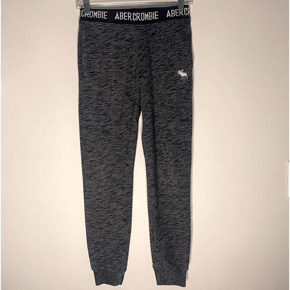 Abercrombie Kids Navy Blue Jogger Sweatpants with White Logo Boys Size 13/14